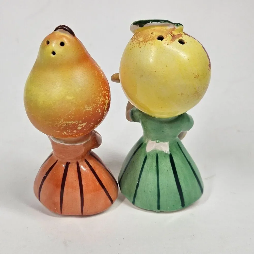 Anthropomorphic Fruit Musicians Salt & Pepper Shakers Pair Vintage Japan Napco